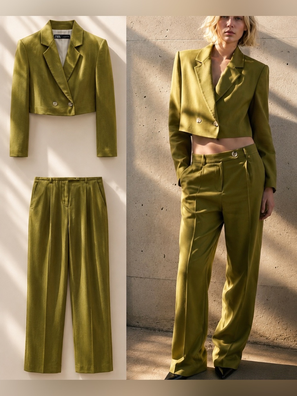 NEW WITHOUT TAG ZARA (TWO PIRCE SET ) linen pants and blazer XS 
🚨NO DISCOUNT